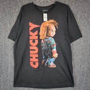 Chucky T-Shirt Mens XL Seed of Chucky Graphic Black Horror Movie NEW